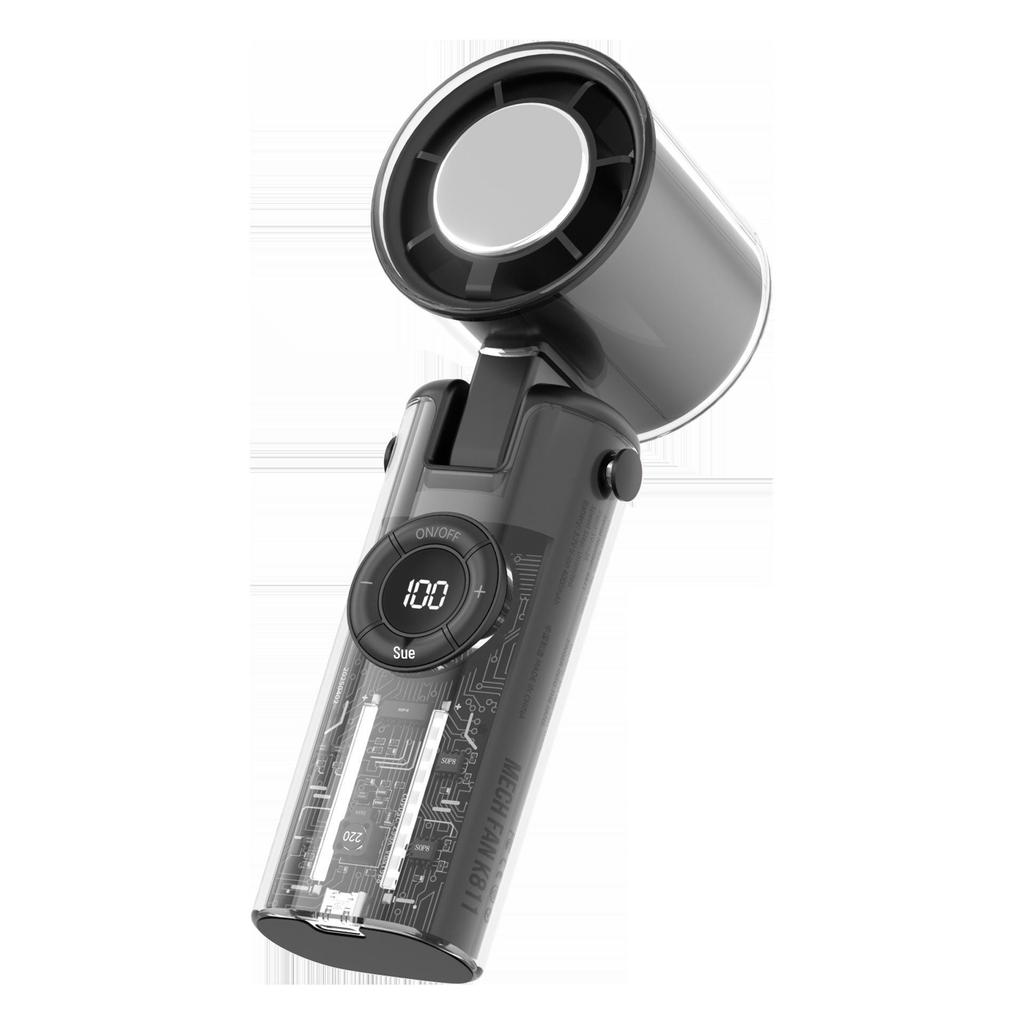 USB Portable Mini Cooling Fan with Ice Pack - Transparent Handheld Electric Turbine Design