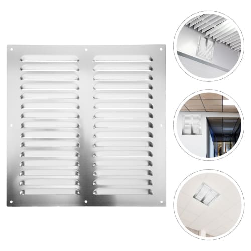 NUOLUX Air Vent Cover, Stainless Steel Ventilation Grille, Exhaust Vent Louver Grille Cover, Silver