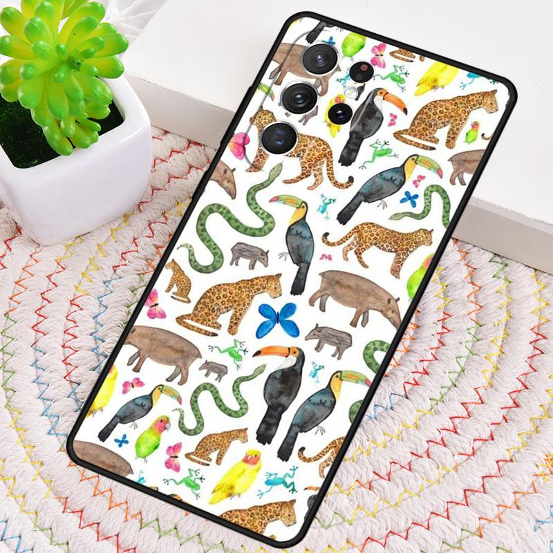 Чехол из ТПУ для телефона с рисунком диких лесных животных для Samsung Galaxy note 10 pro S26 S25 S24 S23 S22 Ultra Plus S21 FE S20 Ударопрочный чехол