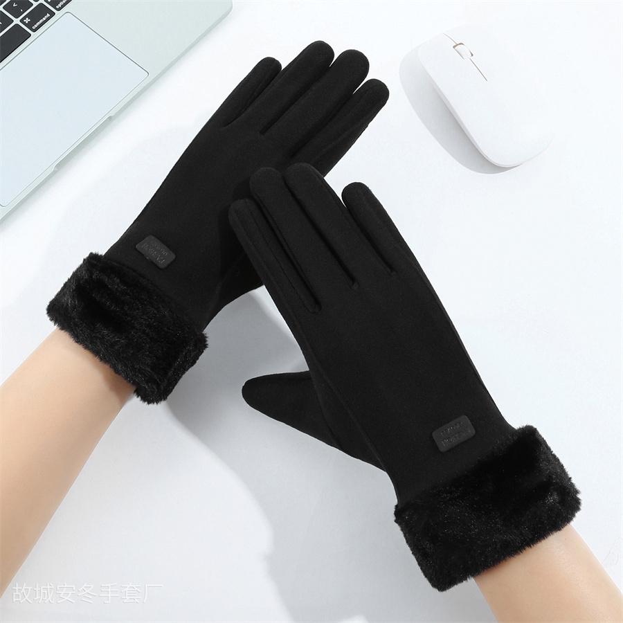 Women's Winter Warm Gloves Faux Fur Cuff Touchscreen