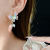 Light Luxury Vintage Earrings Women Oil Drop Sweet Stud Earrings Trendy Butterfly Earrings  Female