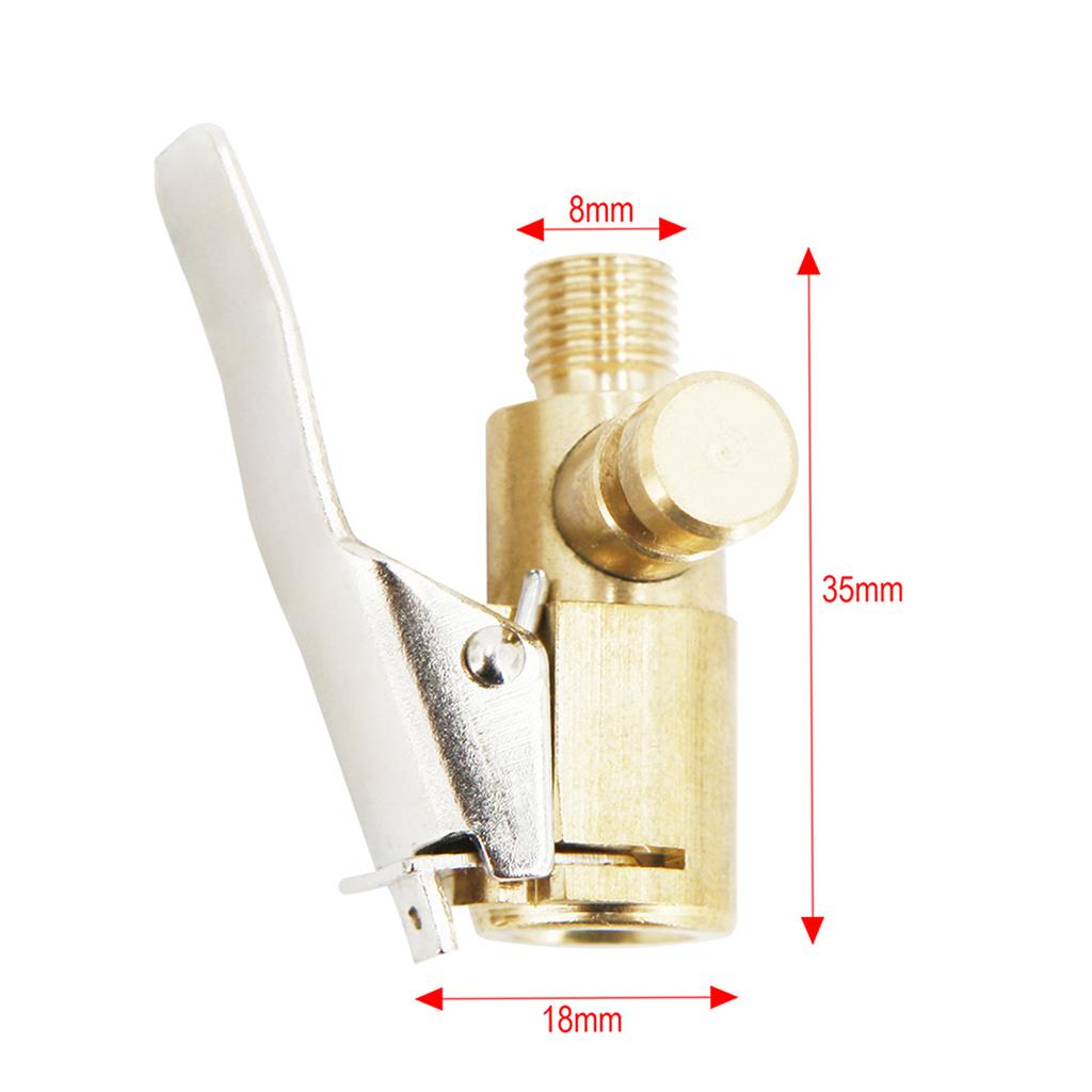 Надувной насос для автомобильных шин, воздушный патрон, насос для накачивания, клапанный соединитель, зажимной адаптер, автомобильный латунный портативный 8-миллиметровый клапан для шин и колес