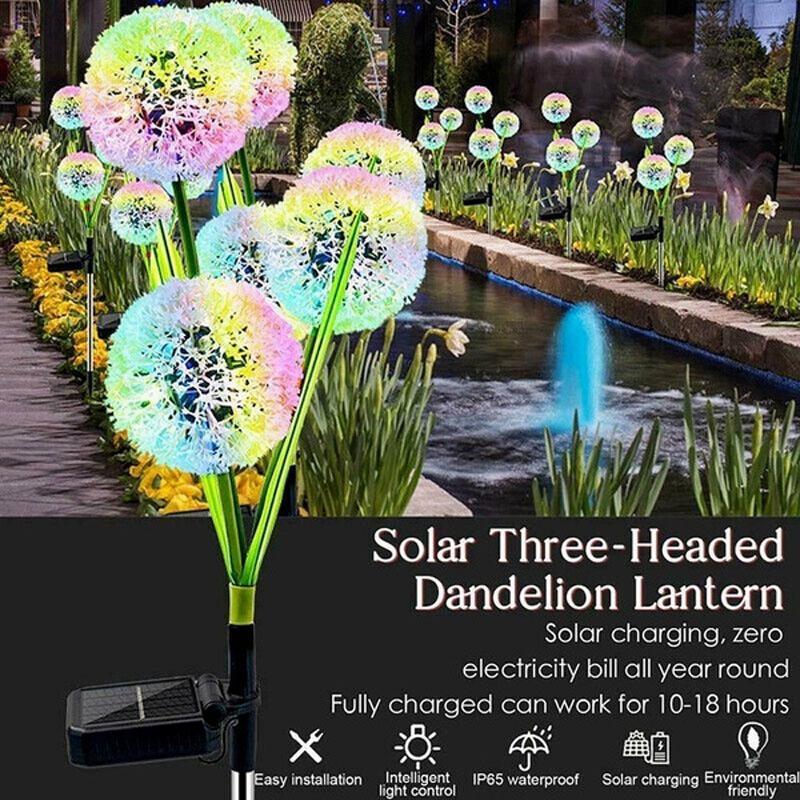 3 Head Dandelion Flower Solar Led Light Outdoor Garden Lawn Lamps For Garden Street Lawn Stakes Fairy Lamps Yard