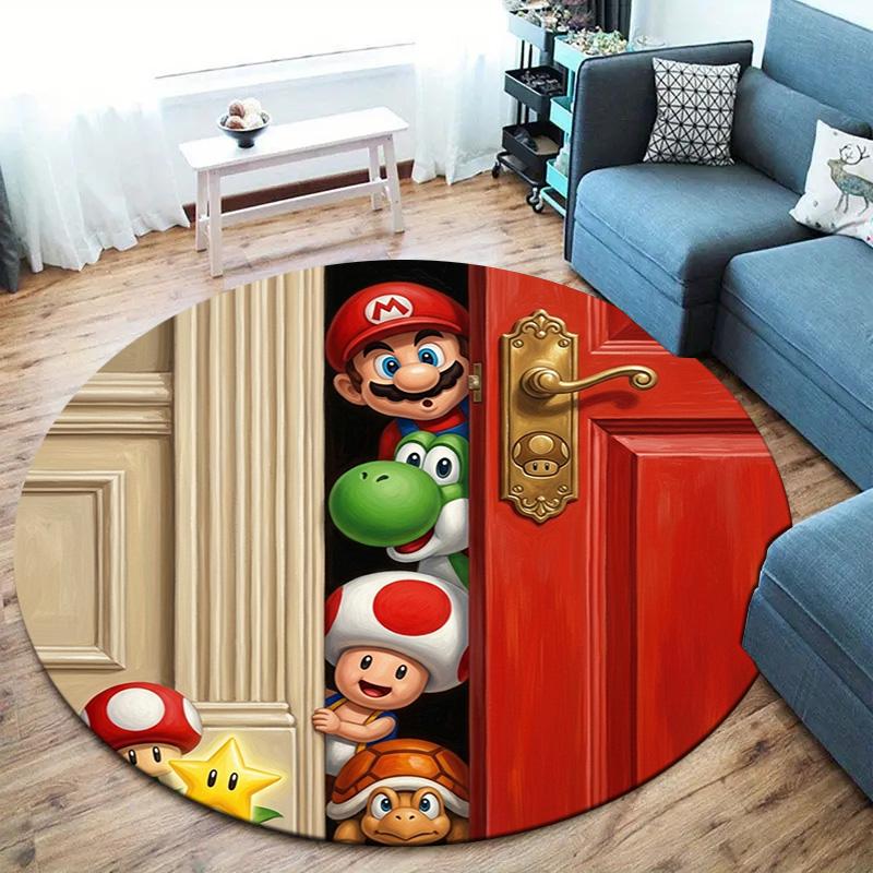 Super Mario Round Area Rug Carpet Rug For Living Room Bedroom Sofa Playroom Decor Nonslip Floor Mat