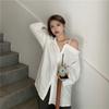 Women Blouses Casual Korean Style Off Shoulder Long Sleeve Shirts White Black Oversized Youth Fashion Streetwear Chic