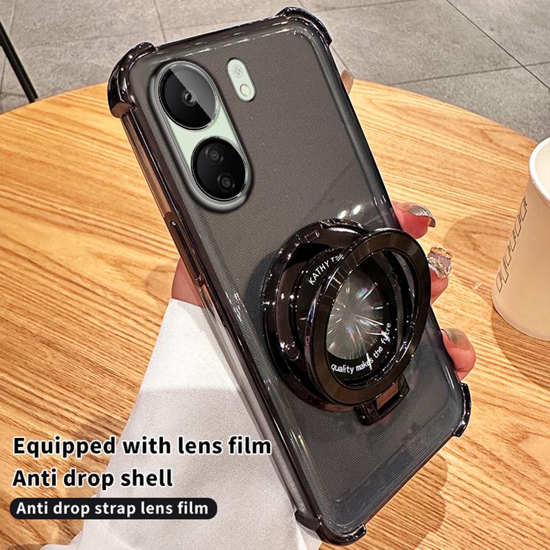Противоударный магнитный чехол-подставка с подушкой безопасности и объективом для Redmi 13C 12C 12 10 10C 9 9A K50 K60 K70 Pro Redmi Note 13 12 11 10 Pro 9s 13R Xiaomi 14 13 Pro