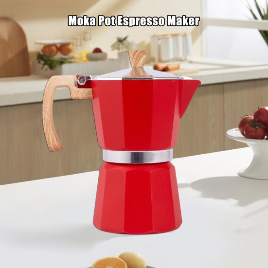 Кофеварка Moka Pot Espresso, простая в очистке, кофеварка для плиты, алюминиевый итальянский дизайн, кубинская кофеварка для насыщенного вкуса