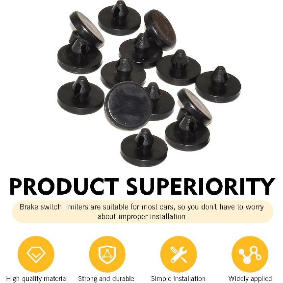 4 PCS Car Brake Pedal Pad, Brake Light Switch Stopper, Universal for Most Cars & Truck (Black)
