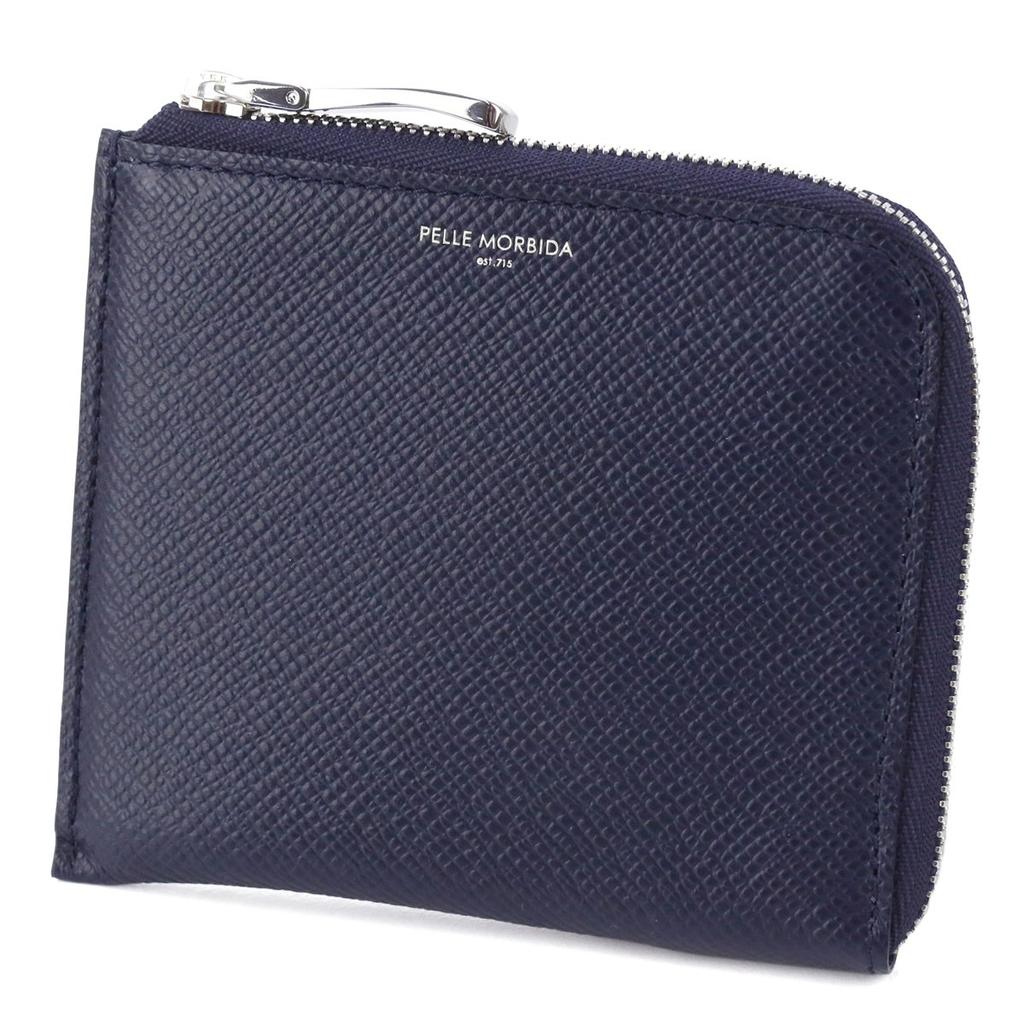 Мужской кошелек Pelle Morbida с L-образной молнией, тисненая кожа Barca, темно-синий (PMO-BA313-NV)