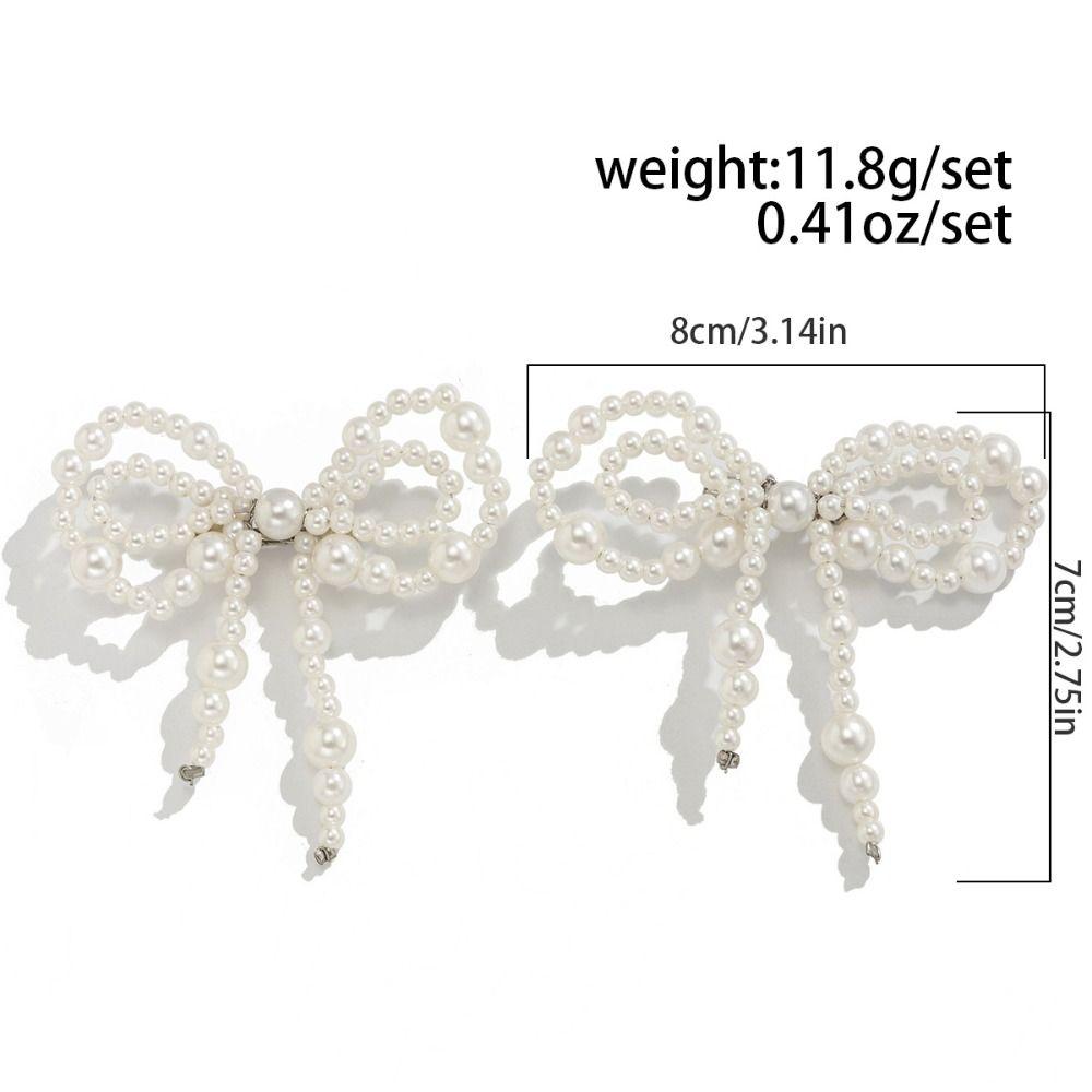Tassel Pearl Bow Brooch Detachable Fixed Clothes Pin Trouser Leg Decorative Brooch Loose Jeans