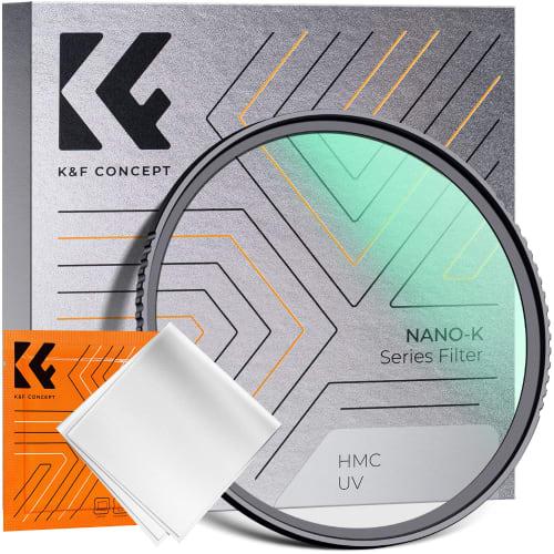 K&F Concept 67mm MCUV Filter Lens Protection Filter High Transmittance 18 Layer Coating UV Protection Optical Glass Thin Frame Lens Protection 1 Clean