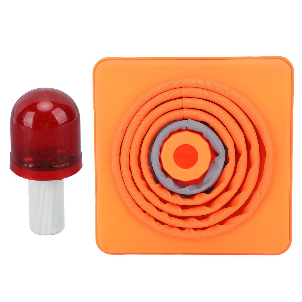 Дорожный конус безопасности 30x19x19см Складной Портативный Светоотражающий Парковочный Конус со Светодиодным Предупреждающим Светом