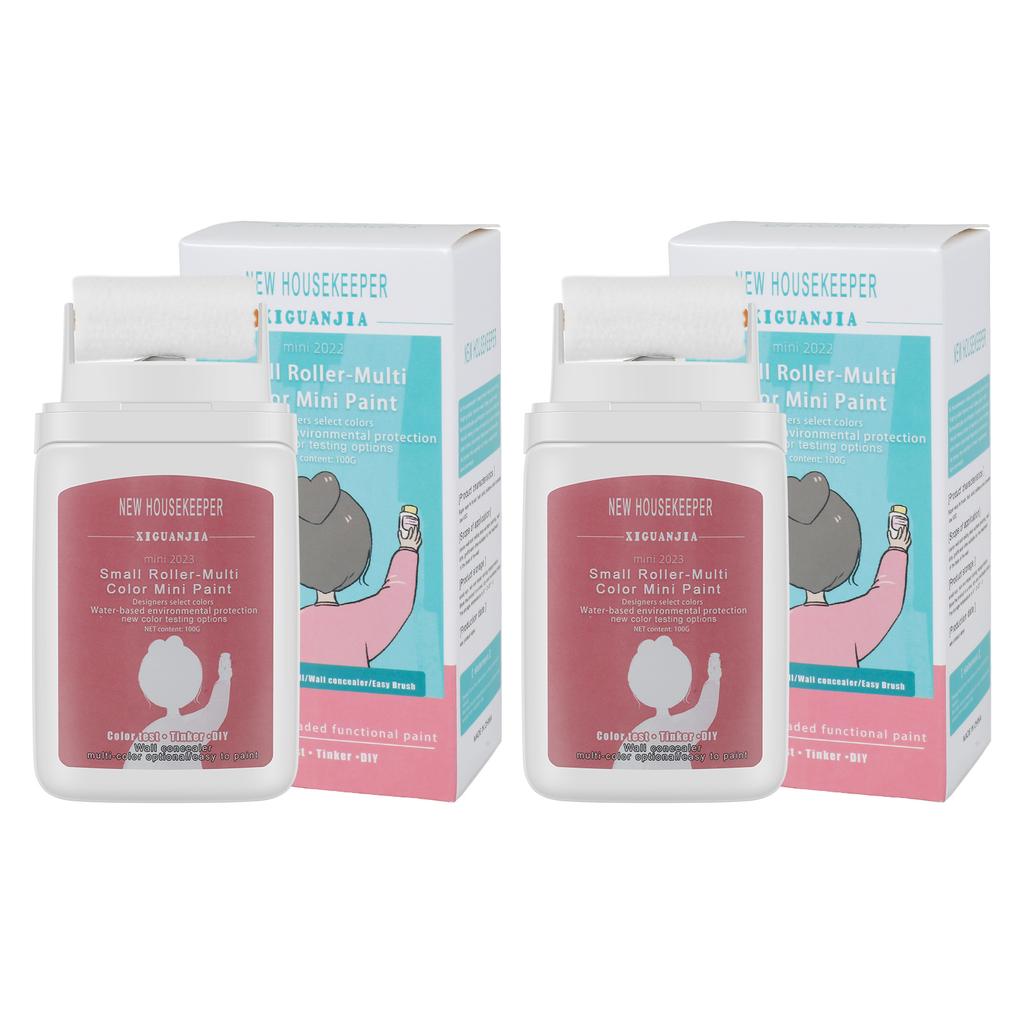2 шт. портативная щетка для ремонта стен, небольшой валик, кисть для покраски, ремень, 100 г латексной краски, инструмент для рисования граффити своими руками