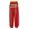 Girls Elegant Belly Dance Pants Sequin Embellished Chiffon Fabric Elastic Waist Beaded Tassels Performance Wear