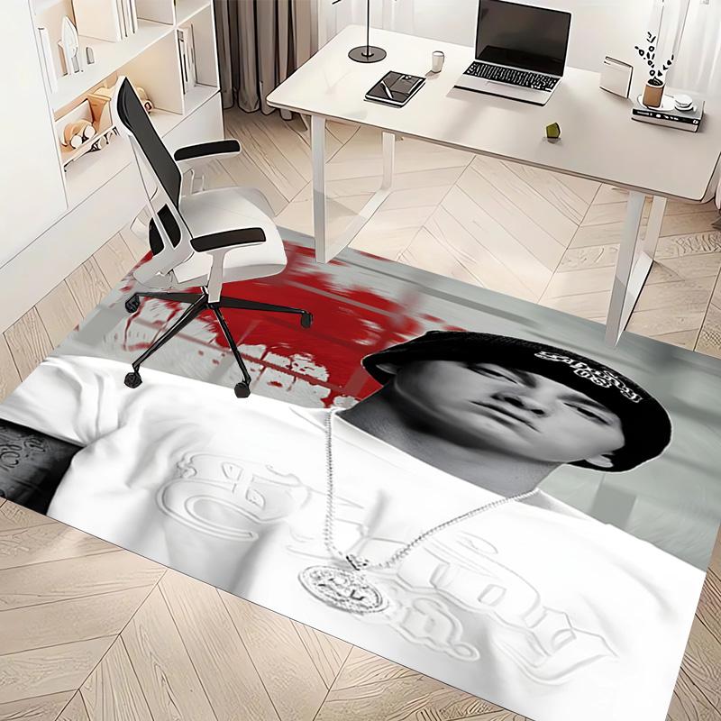 1pc Eminem Print Area Rug - Soft, Washable Non-Slip Indoor Mat, Living Room, Home Office Decorative Rug,Office Decorative
