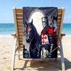 proof beach towel with a Knights Templar1 pattern - soft,absorbent,quick-drying,machine washable - perfect for swimming,camping,bathing