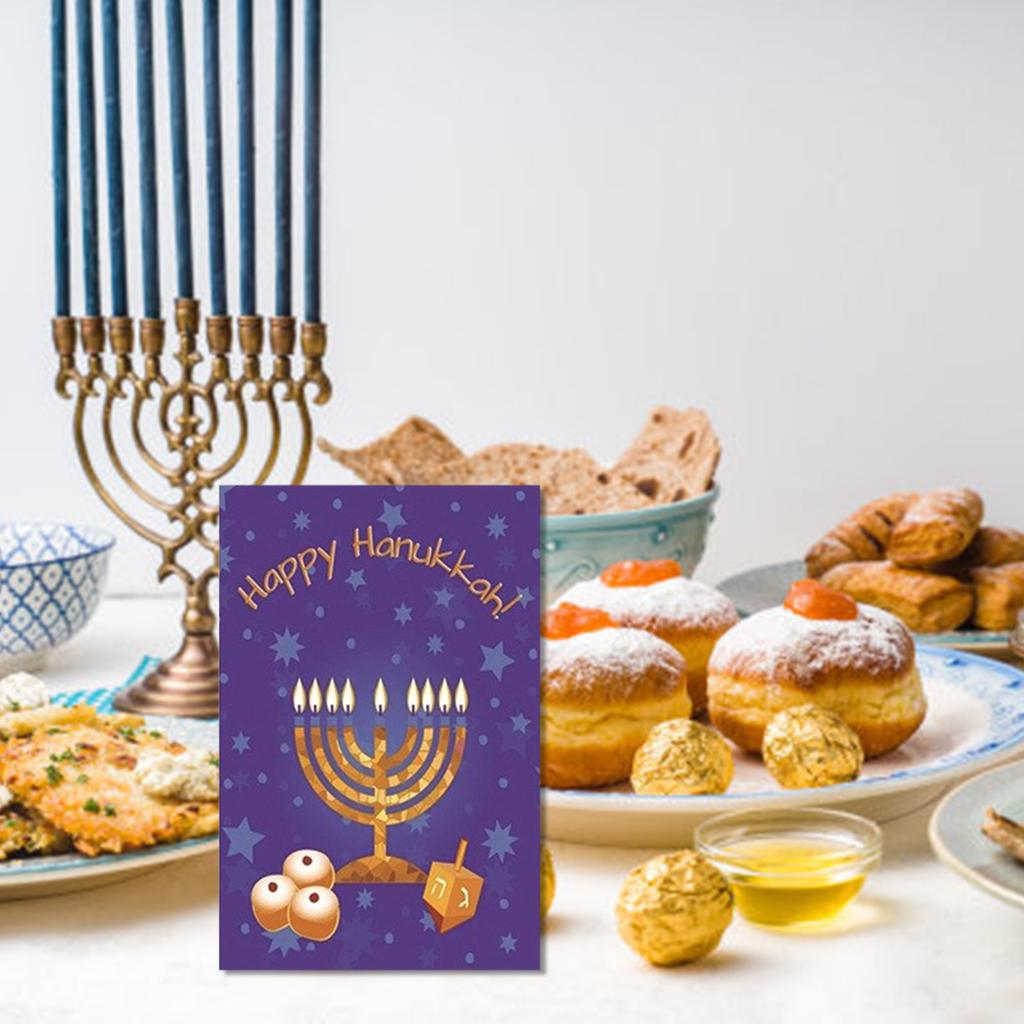 30Pcs Candle Candlestick Hanukkah Greeting Card with Envelopes Jewish Holiday for Men Women Jewish Invitation Notecard
