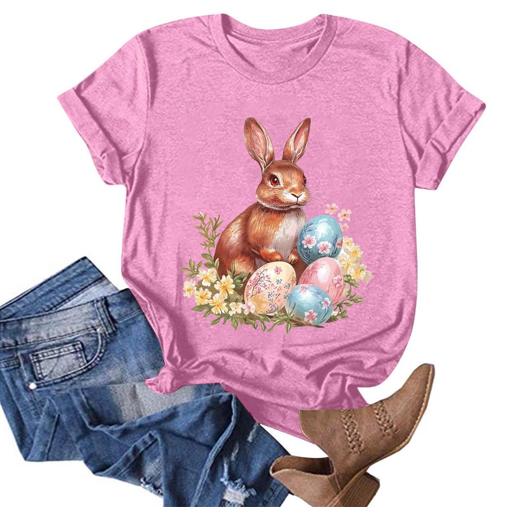 Женская модная повседневная футболка с круглым вырезом и принтом, пуловер с короткими рукавами, топ