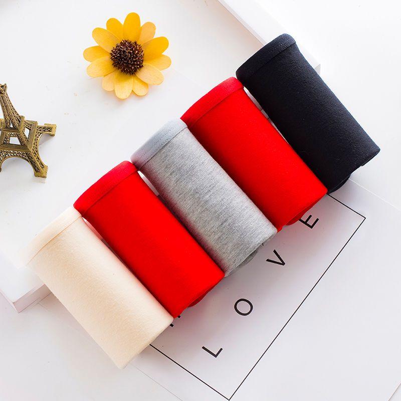 4 Pcs Women's Panties Cotton Girls' Panties Light and Breathable Trunks