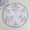 Round Mesh Sequin Flowers Embroidery Table Cloth Cover Wedding Tablecloth Kitchen Christmas Table Decoration and Accessories