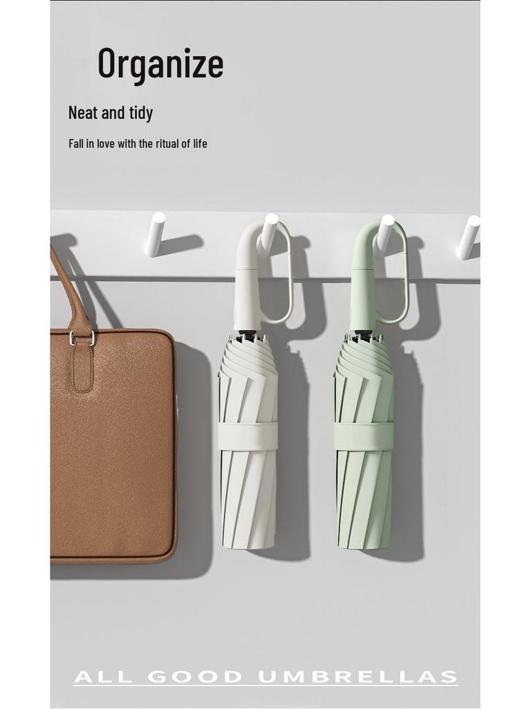 Extra Large Windproof Fully Automatic Loop Umbrella: Sturdy, Reinforced & Compact for Sun and Rain