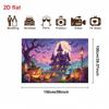 2D flat banner 1 piece material magic Halloween theme decoration background purple magic pattern design