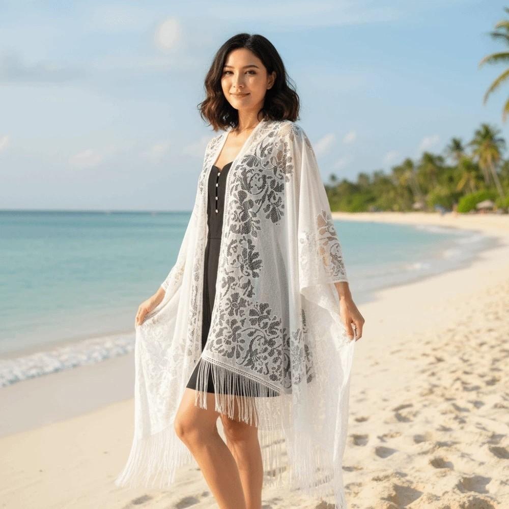 Breathable Sunshade Thin Large Scarf Sunscreen Seaside Vacation Cloak Women
