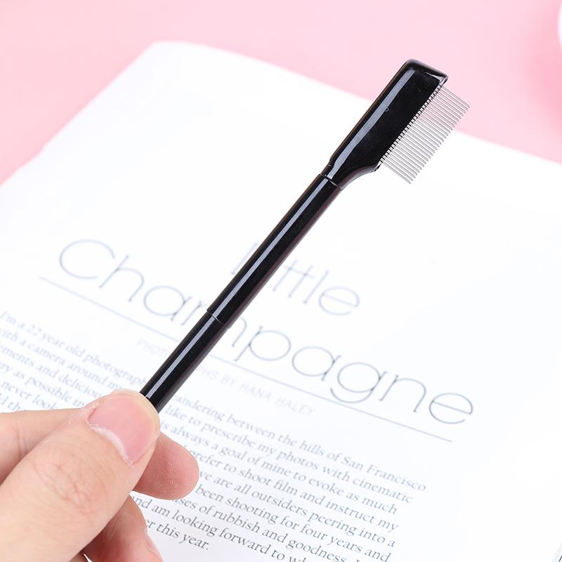 Расческа для ресниц с густой стальной иглой, портативная расческа для ресниц, одинарная щеточка для бровей