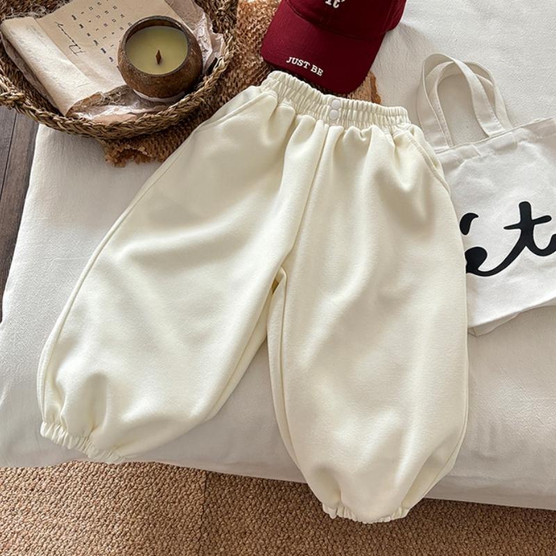 Solid Color All-match Boys Girls' Pants Spring Autumn Clothing Simple Fashion Kids Casual Trousers Loose Children Pants