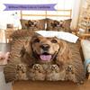 Постельное белье с рисунком Американского кокер-спаниеля Комплект одеял Покрывало Наволочка Домашний Декор Подарок (1 пододеяльник + 2 наволочки, без наполнителя)