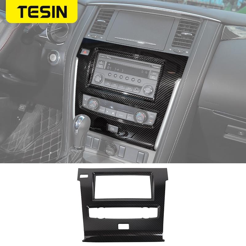 TESIN ABS углеродное волокно, центральная консоль автомобиля, украшение на приборную панель, наклейки, аксессуары для интерьера для Nissan Patrol Y62