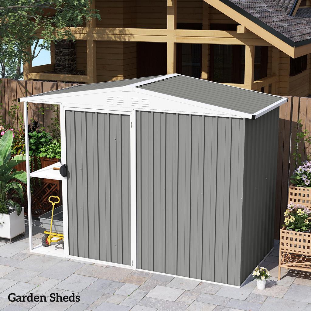 Set Of 12 Corrugated Steel Roof Sheet Panels Light Grey