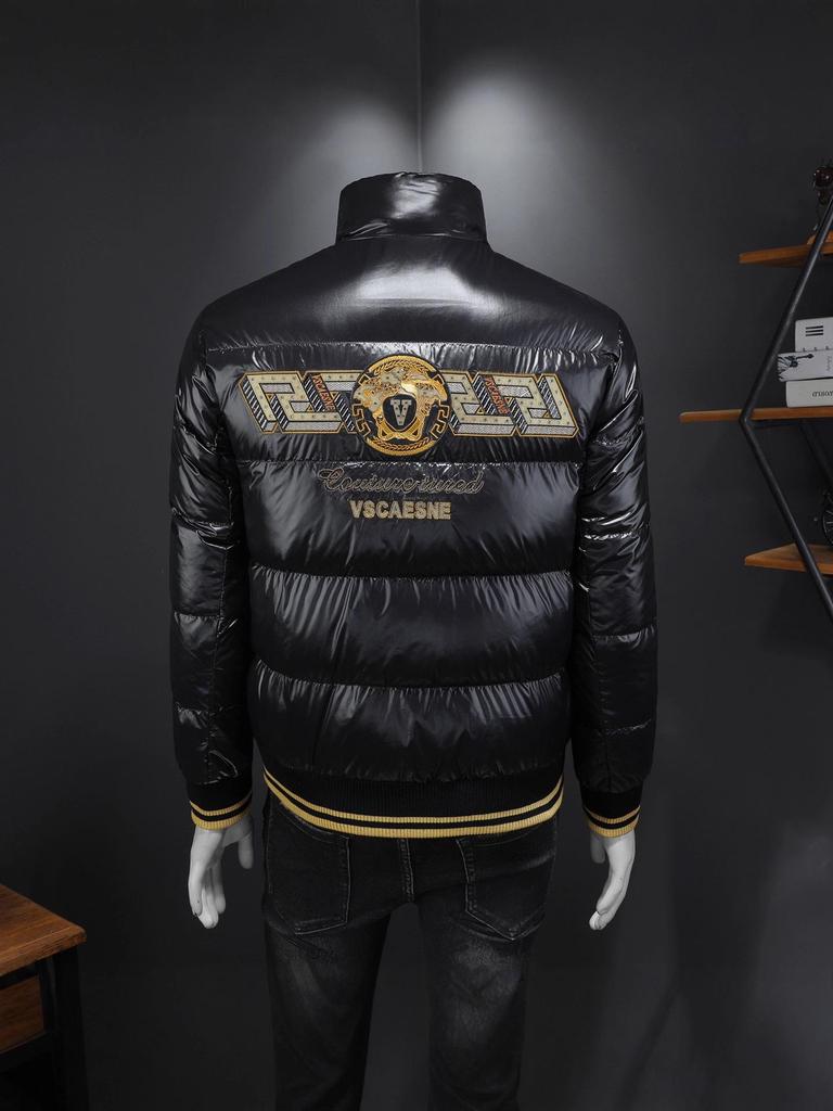 Мужская модная белая пуховая куртка с яркой поверхностью 2025 года - Утепленное и легкое зимнее пальто