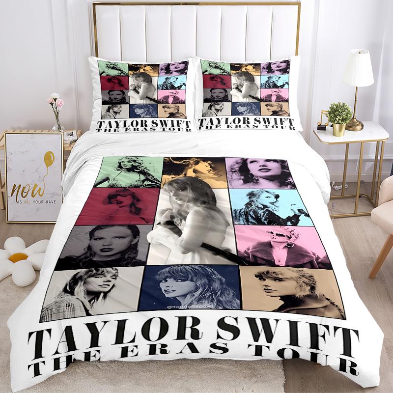 3Pcs Taylor Swift Eras Tour Artwork Bedding Sets For All Sizes New 3D Printed Bed Cover Comforter Duvet Cover Pillowcase Bedroom Decoration