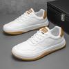Fashion High Quality Men Casual Leather Board Shoes Lace-Up Skateboard Shoes Suitable Outdoor Leisure Activities Walking Jogging Shoes