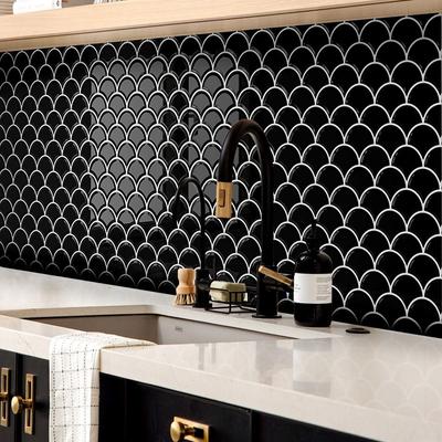 Настенная наклейка в виде рыбьей чешуи Самоклеящийся кухонный фартук 3D настенная плитка Для кухни ванной