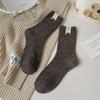 Button Label Mid-Tube Socks Middle Tube Snow Boot Socks Fashion Knitted Socks