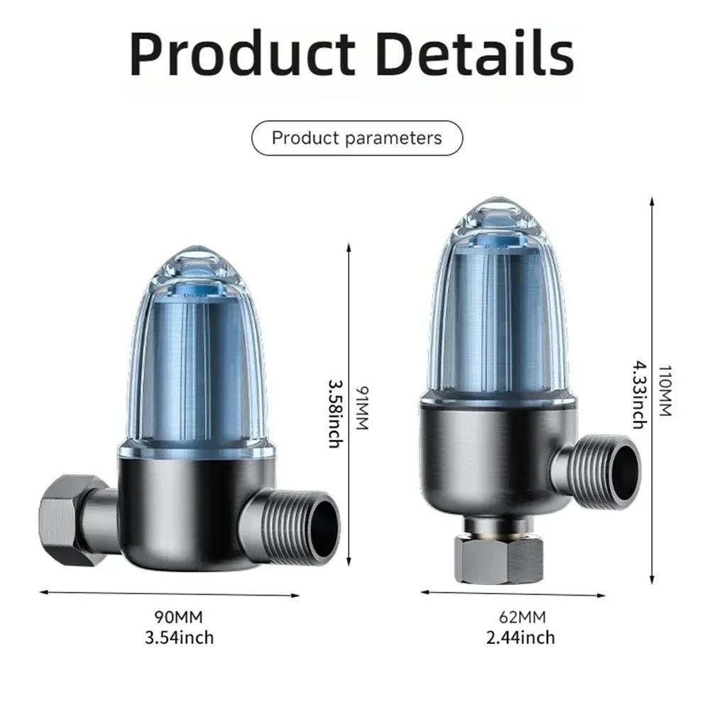 Современный стиль Картридж фильтра для воды из нержавеющей стали Съемный латунный префильтр Очищаемый фильтрующий элемент Ванная комната