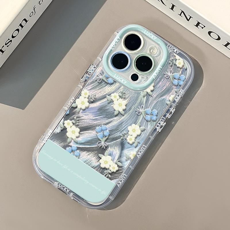 Букет Сломанных Цветов для Чехла для Мобильного Телефона IPhone15promax 14 Прозрачный для Apple 16pro Перьевой Кремовый Чехол 12