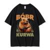 Bobr Kurwa Funny Meme Graphic T Shirts Humor Cute Beaver Print T-Shirts Men Women Casual Cotton Vintage Short Sleeve Tee Shirt