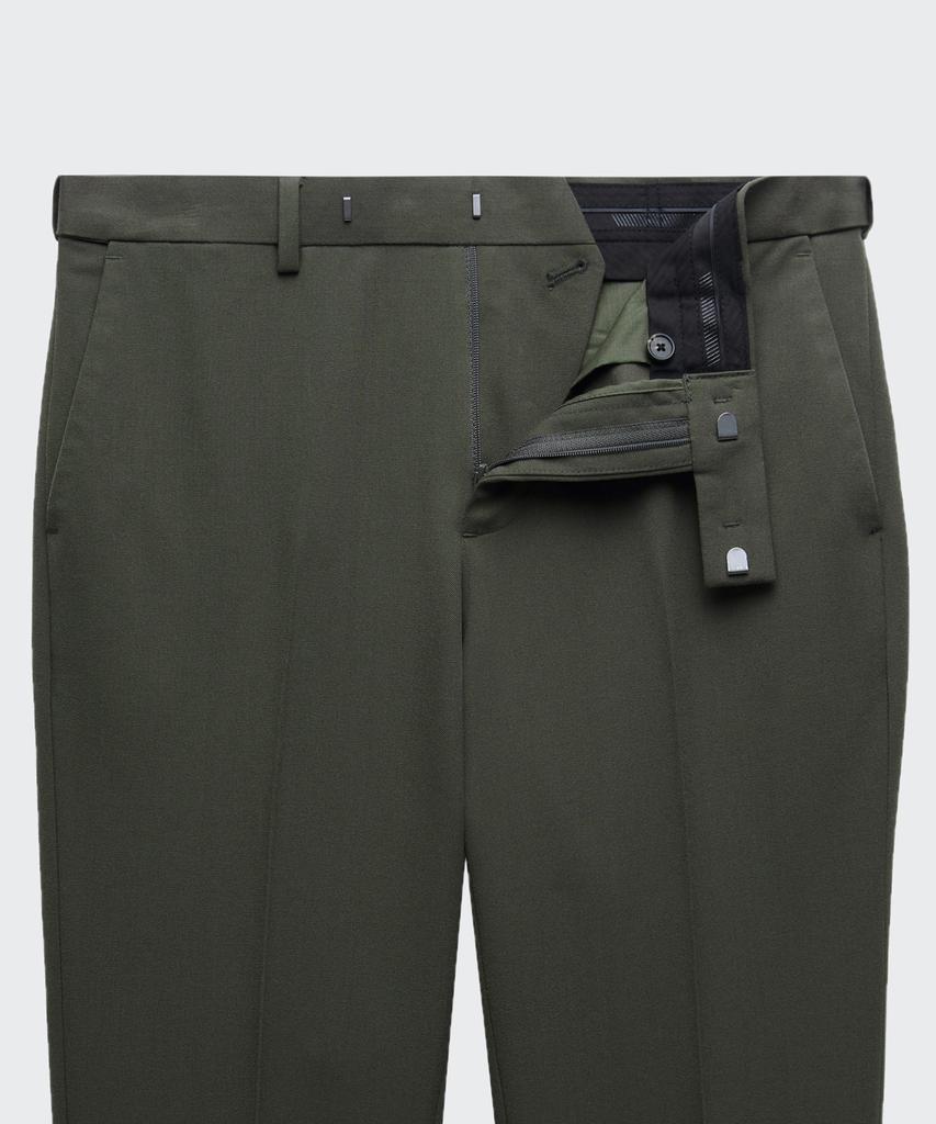 MUSINSA STANDARD Tapered Hidden Banding Crop Slacks [Dusty Khaki]