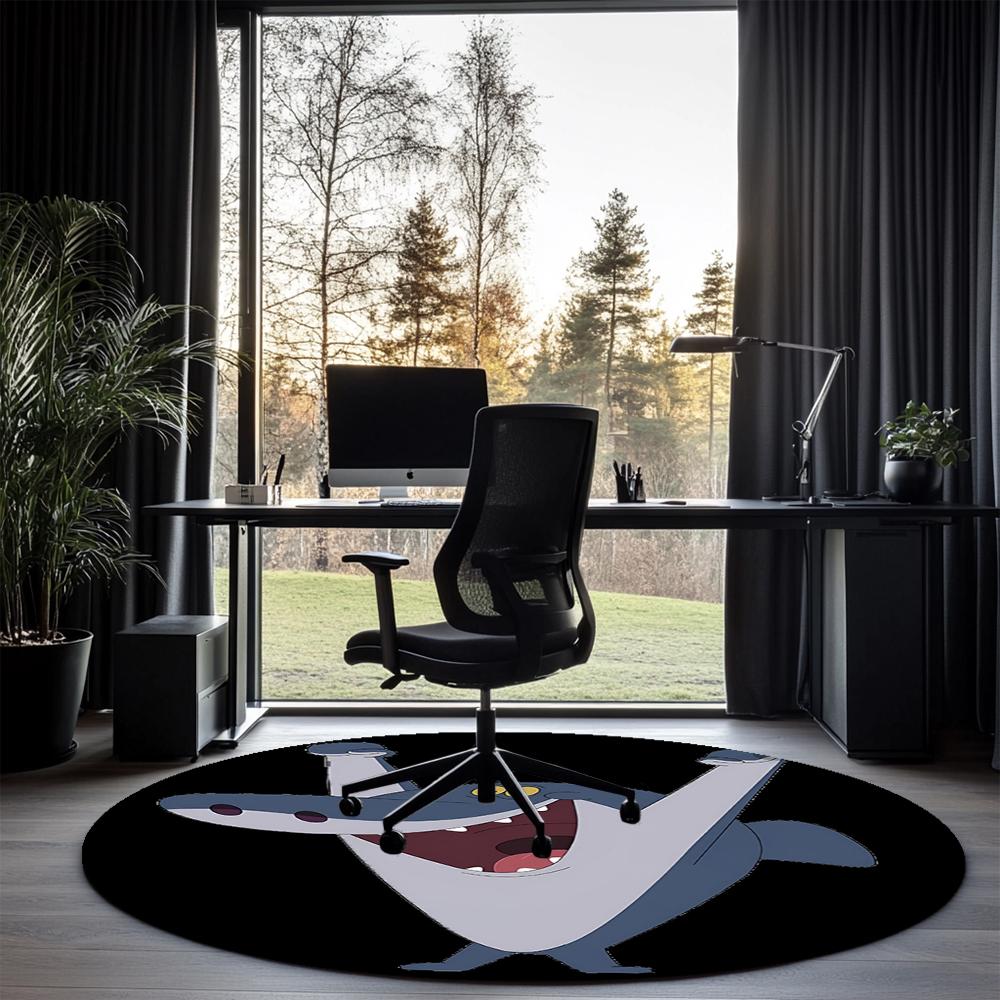 Zig & Sharko Printed Round Rug Carpet Chair Rug Area Rug Entryway Doormats,for Office Chair Living Room Bedroom Kitchen Room.