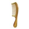 Расческа из сандалового дерева с мелкими зубьями для массажа кожи головы, удобная рукоятка, деревянная расческа для домашнего использования.