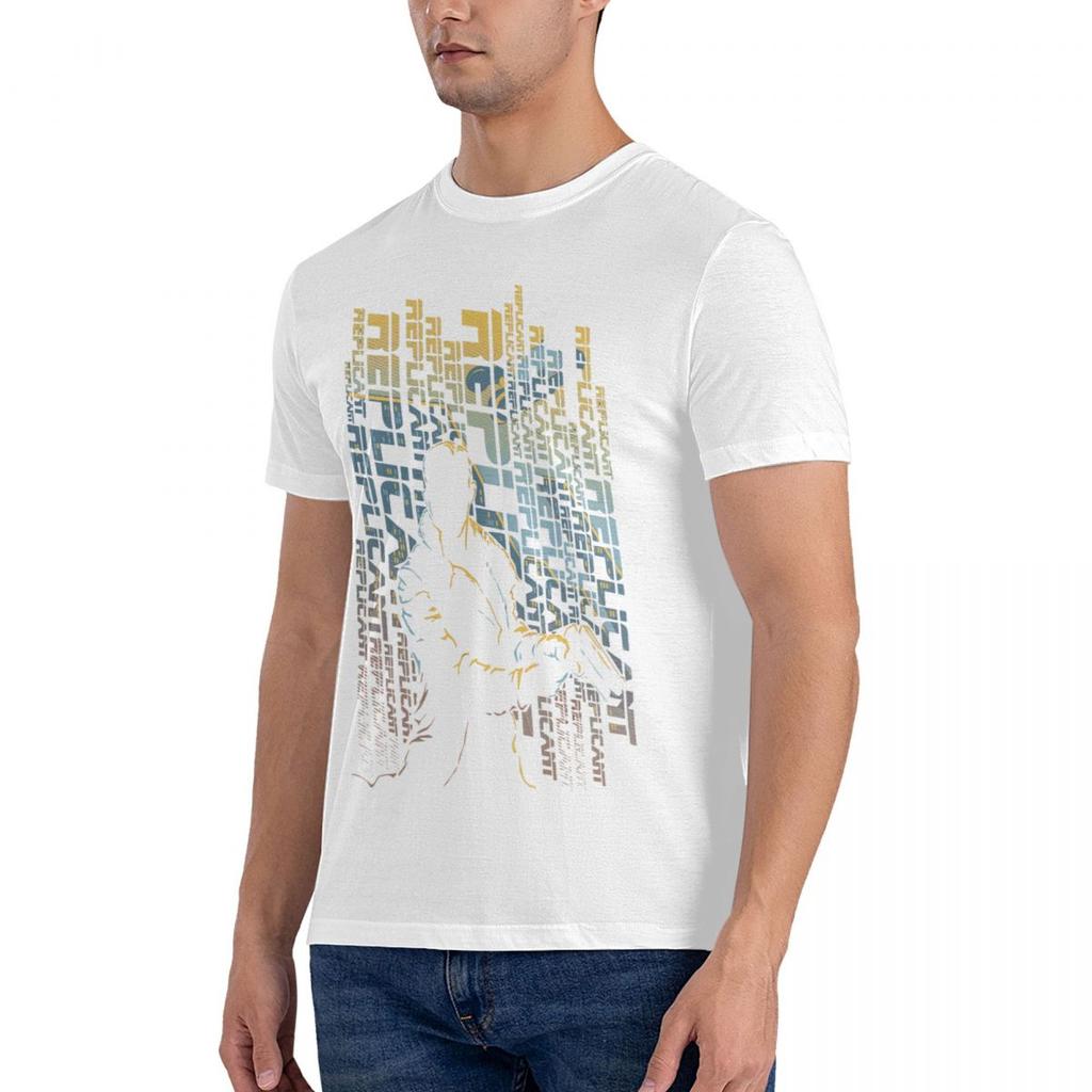 Replicant City Blades Runner 2049 Printed T-Shirt Funny Mens Short Sleeve Loose Oversized Men Designer Y2K T Shirts Custom