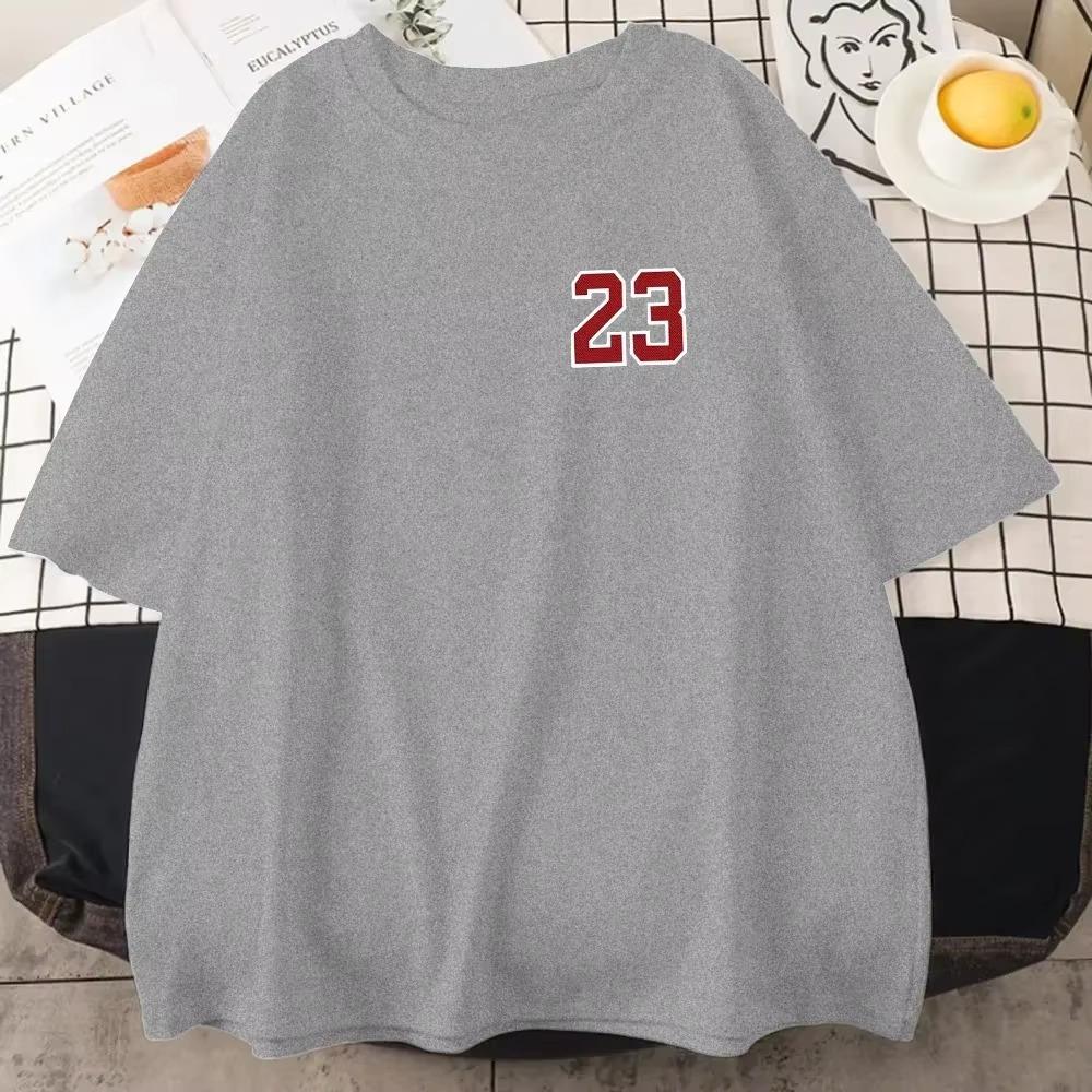 Sports Tops Number 23 Cotton T-shirts Print Y2K Men T Shirt Basketball Tee Unisex Casual Oversized Streetwear Men Clothing