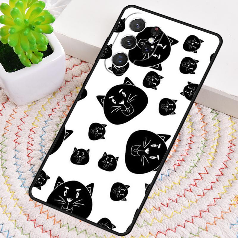 Minimalist Cats Silicone Phone Case For Samsung Galaxy note 10 pro S26 S25 S24 S23 S22 S21 Plus S25Ultra Capa Cover