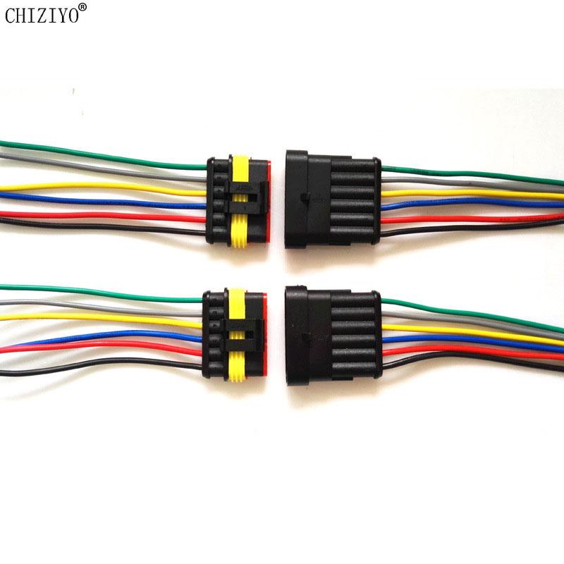 5 шт./лот 1,5 комплект 2/3/4/5/6 штырьковый женский мужской водонепроницаемый HID электрический провод кабель автомобильный разъем адаптер автомобильный штекер