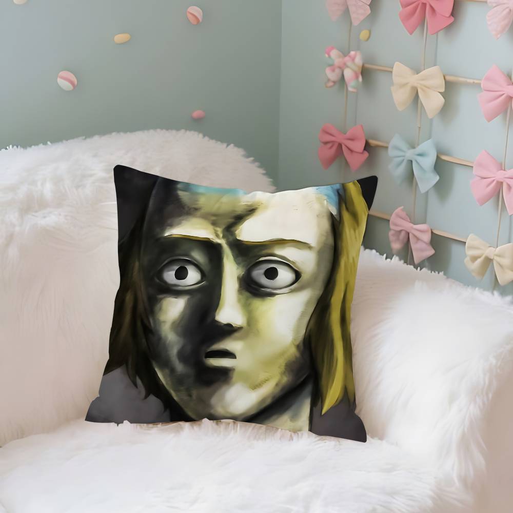 Anime MmOBPSYCHO Kawaii Throw Pillow Covers Pattern Cushion Cover Suitable For Sofa Bedroom Car Pillow Cover