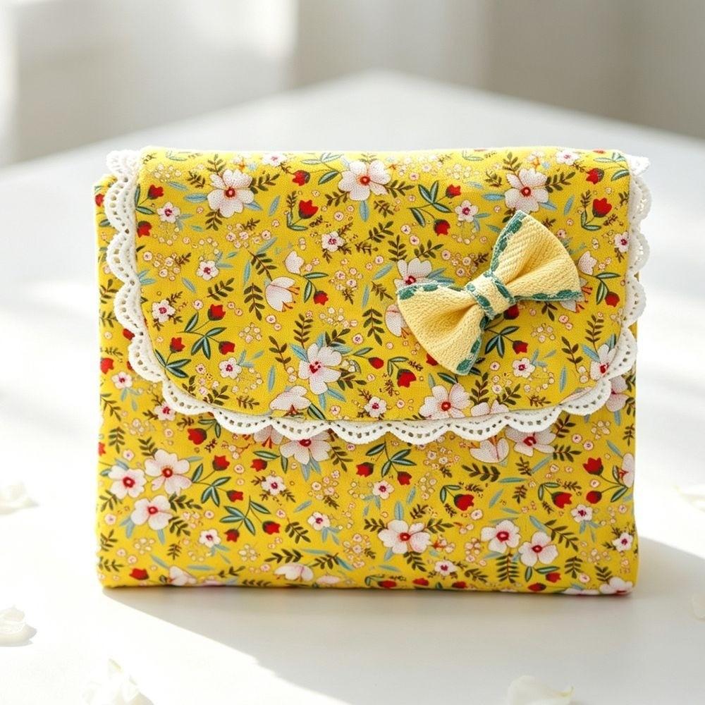 Floral Cosmetic Bag Three-fold Data Cables Organizer for Students Girls