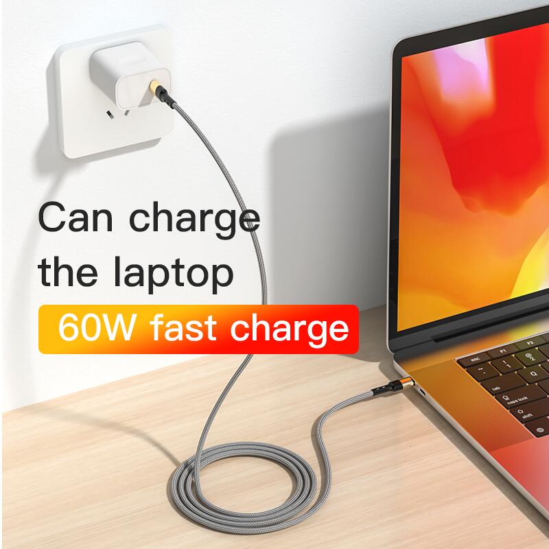Type C to Type C Braided Fast Charging Data Cable 5V 3A 60w Gold Plated PD USB-C Cable for Computer for Phone